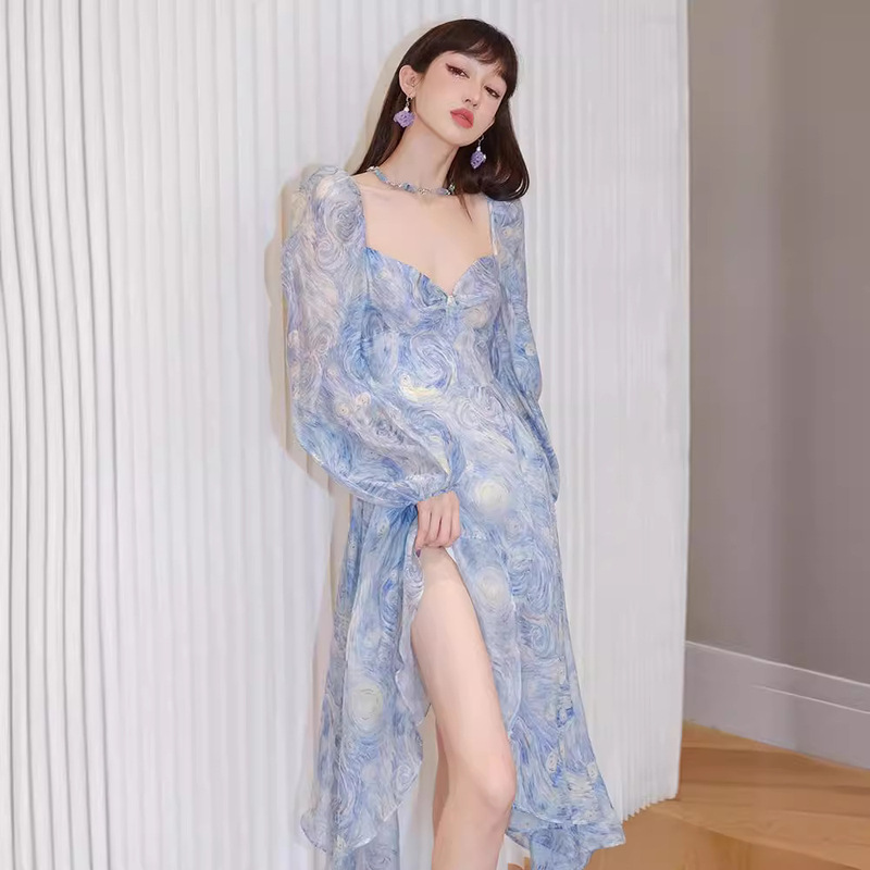 New Sunset Princess dress French court style dress Liu Sansan same style buyer shop niche