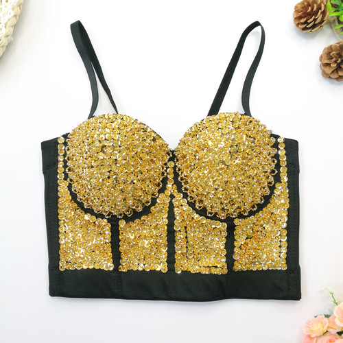 gold bustier crop top