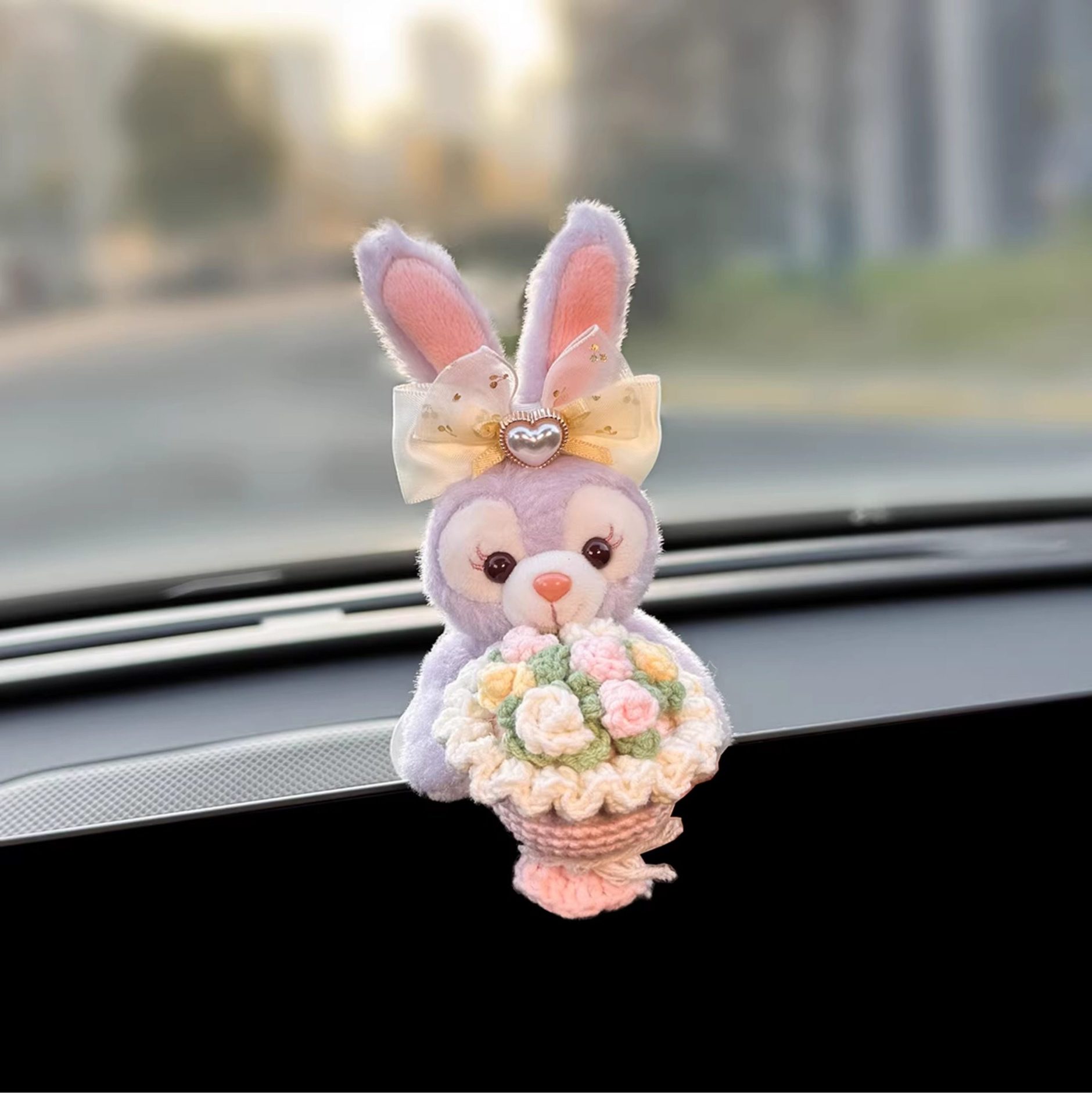 Lina Belle Figurine Car Dashboard Screen Lying Doll Display Screen Decoration Car Interior Decoration Cute Female Doll