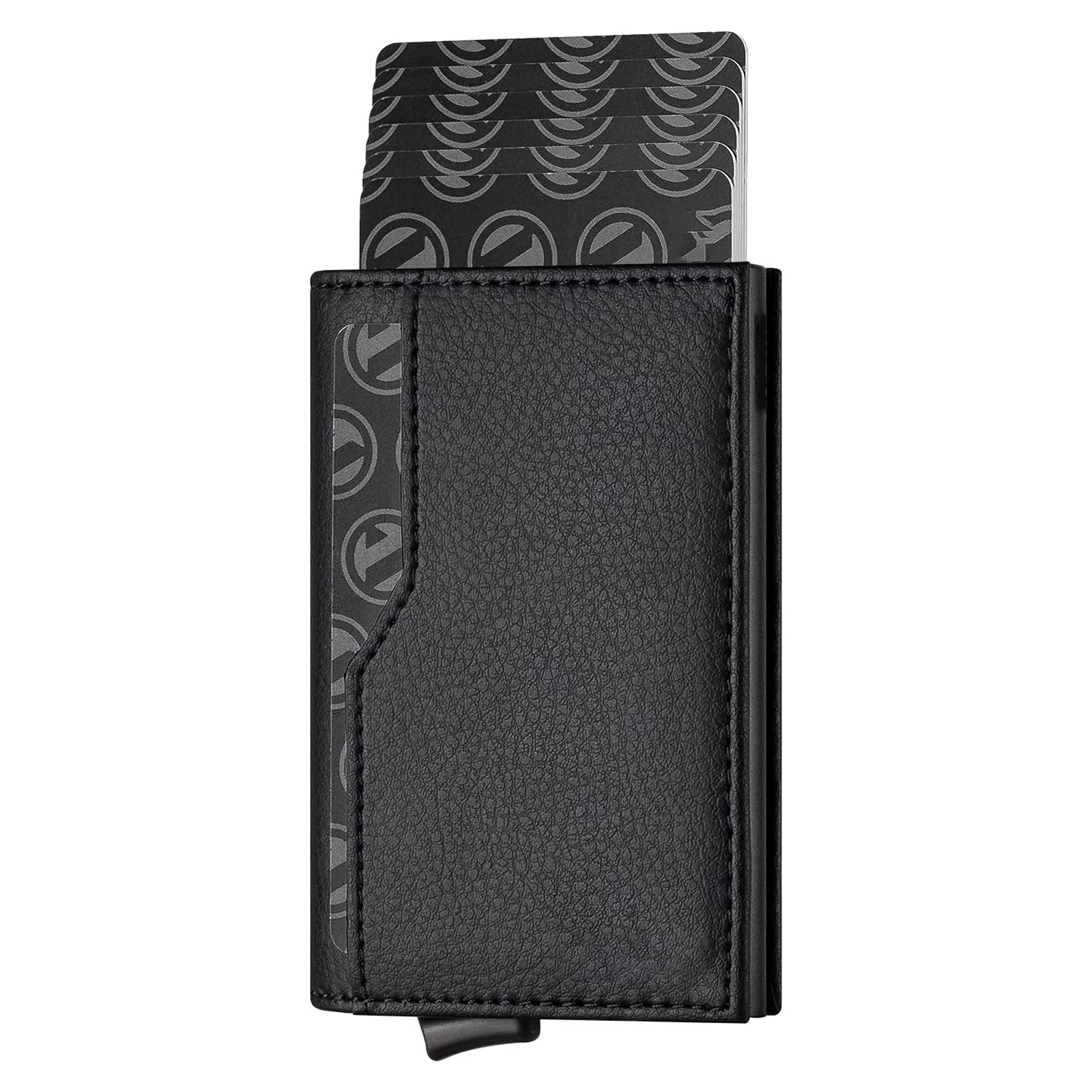 Titular de la tarjeta de metal 100% cuero genuino Comercio exterior hombres RFID antirrobo cepillo europeo y americano Amazon metal aleación de aluminio titular de la tarjeta