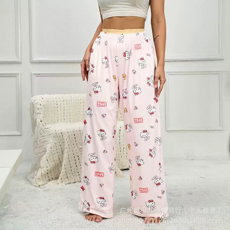 Hello Kitty, тонкие брюки для отдыха, оверсайз, корейский стиль, прямые поставки из фабрики