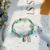 Green White Cat abacus bracelet#SZ511