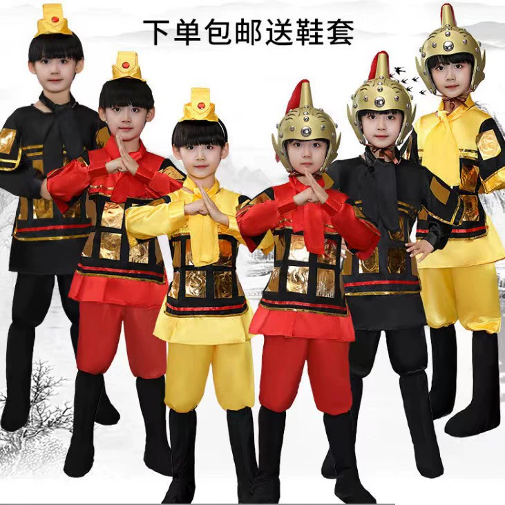 Детский костюм древнего солдата, мужская и женская военная форма Мулан, древний костюм, доспехи, терракотовые воины и лошади, одежда для драматического представления