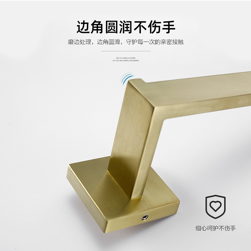 欧式风金色不锈钢置物架浴室卫生间毛巾杆厕所毛巾架卫浴挂件套装