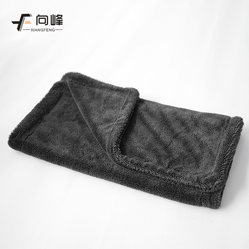Microfiber Thickened Absorbent Towel for Car Wiping, Double-Sided Absorbent Twisted Car Wash Towel for Household and Cleaning Use