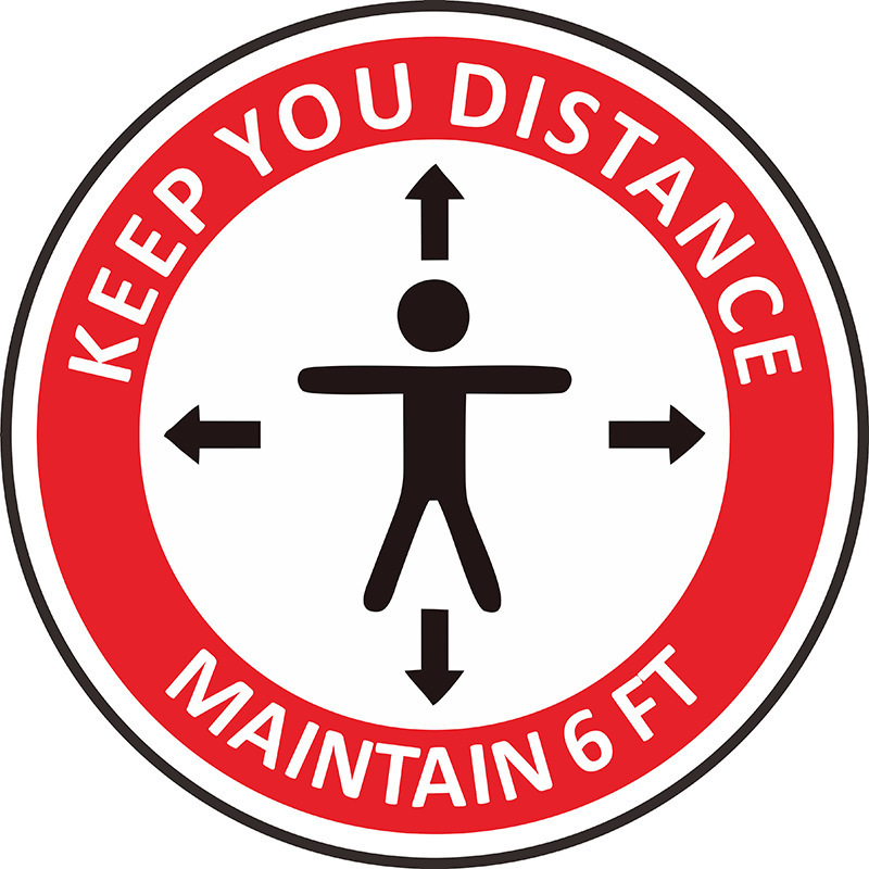 跨境批发疫情期商场学校医院食堂保持距离一米线外等待贴纸地贴
