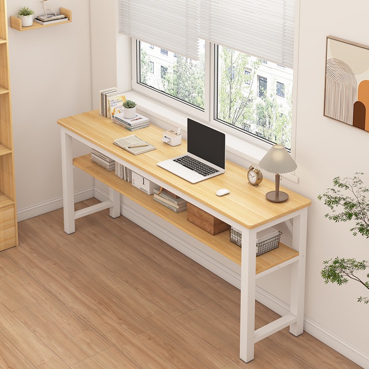 Escritorio de computadora estrecho escritorio doméstico dormitorio de niñas mesa larga de alquiler simple contra la pared mesa larga escritorio de trabajo