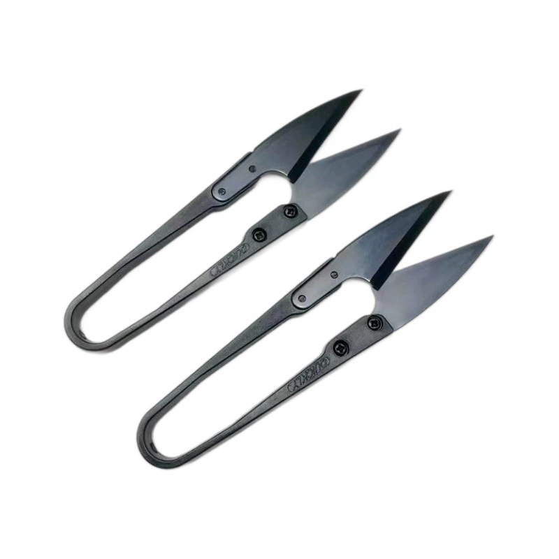 快可利 Small yarn scissors for thread trimming, yarn scissors, garment factory tailoring tools, U-shaped plastic handle small yarn scissors