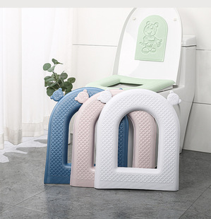 New Tiger Head Portable Double Lift Toilet Mat eva Sticker Cartoon Tiger Toilet Mat Back Sticker Decorative Set