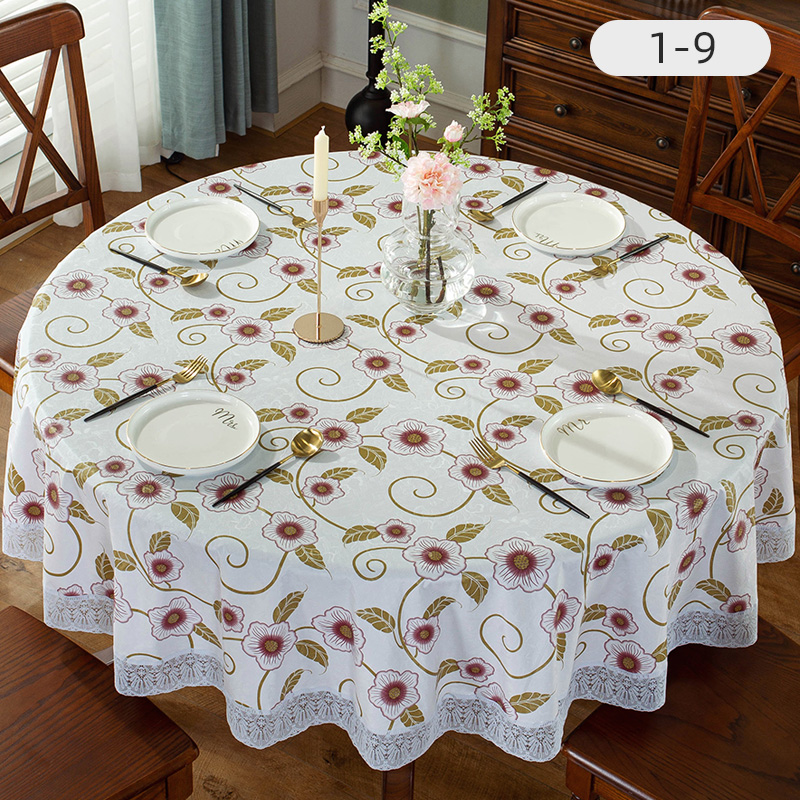 impermeable a prueba de agua a prueba de aceite a prueba de manchas PVC ecológico para el hogar mesa redonda sin lavado restaurante gran mesa redonda hotel Yuanbeiqin