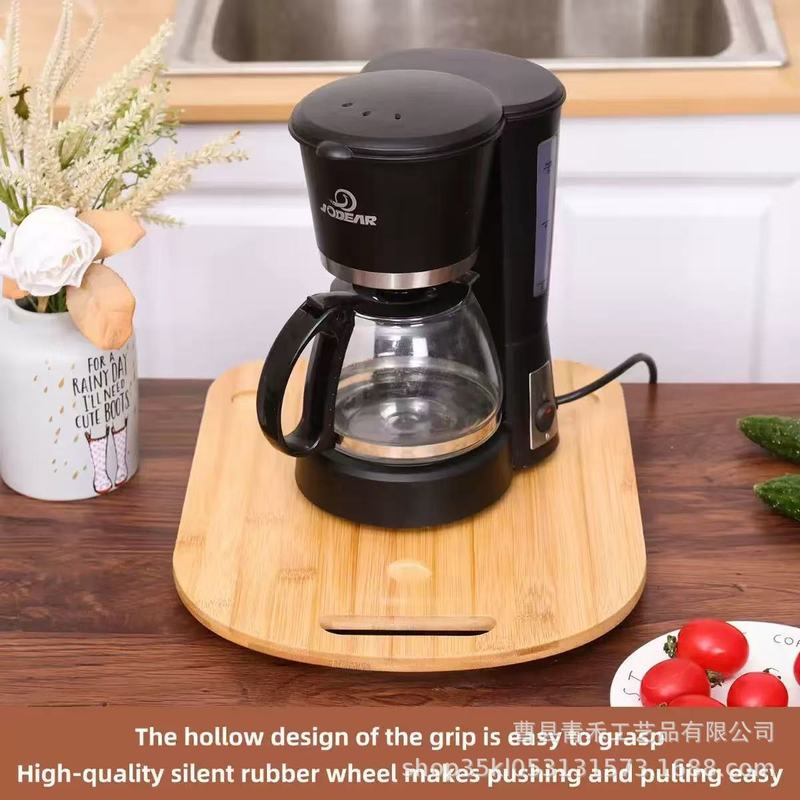 キッチンモバイルグライダーコーヒーマシンティールームテーブルファブリック調理機ベースパンマシン無垢材トレイ|undefined
