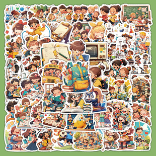 Cross-Border Popular 55 DIY Stickers for Back-To-School Season to Decorate Books, Mobile Phone Cases, Desks and Other Ins-Style Stickers