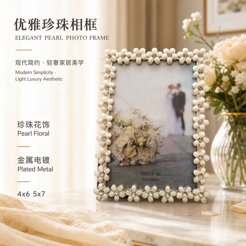 Home Textiles Elegant Pearl Photo Frame Gift Photo Frame Wholesale Home Decor Table Display Zinc Alloy Boutique Product Home Textiles Elegant Pearl Photo Frame Gift Photo Frame Wholesale Home Decor Table Display Zinc Alloy Boutique Product