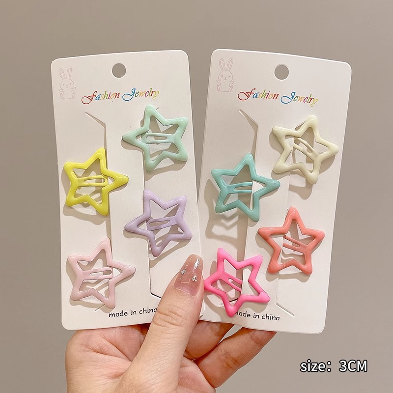 Nuevo clip de BB dopamina de color estrella de pentaco pequeño clip de cabello para niños tocado para niños lindos bordes laterales clip de cabello