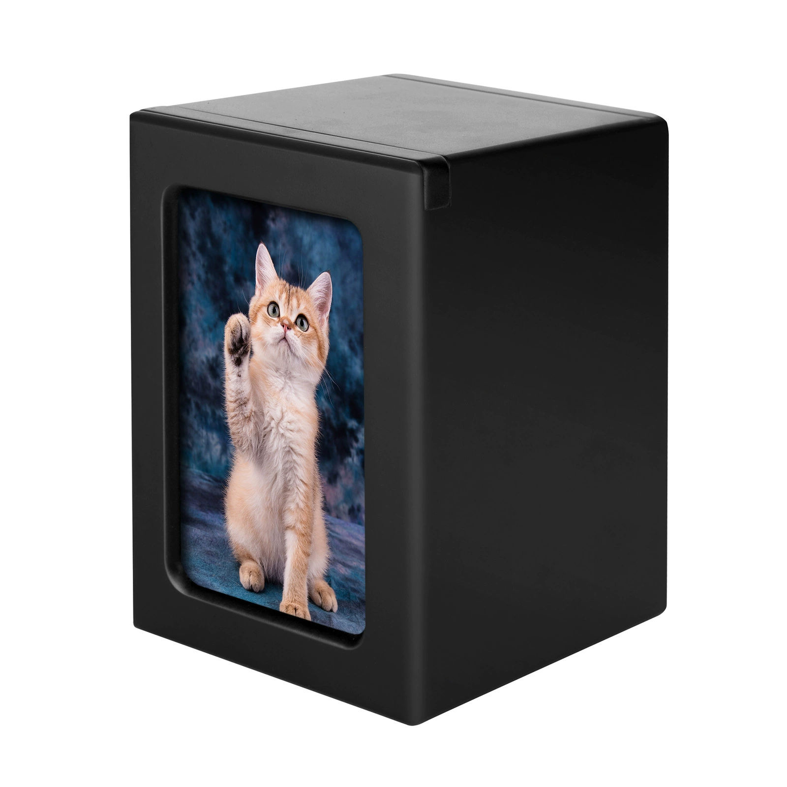 Трансграничный в наличии черная урна из цельного дерева мемориальная урна для домашних животных с фоторамкой кошачьи похороны из цельного дерева мемориальная кошка