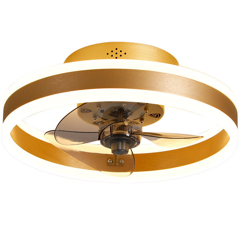Ventilador de Techo Invisible con Luz 110V de Acrílico Silencioso con Conversión de Frecuencia para Dormitorio y Sala de Estar