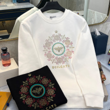 高品质欧货卫衣男蜜蜂花卉轻奢烫金上衣名牌青年百搭圆领长袖T恤