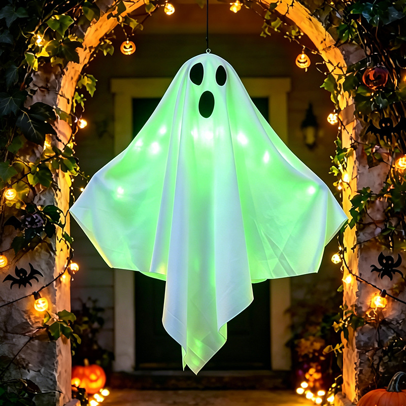 Transfronterizo Halloween LED iluminado fantasma decoración colgante fantasma chandelier horror patio props de Halloween