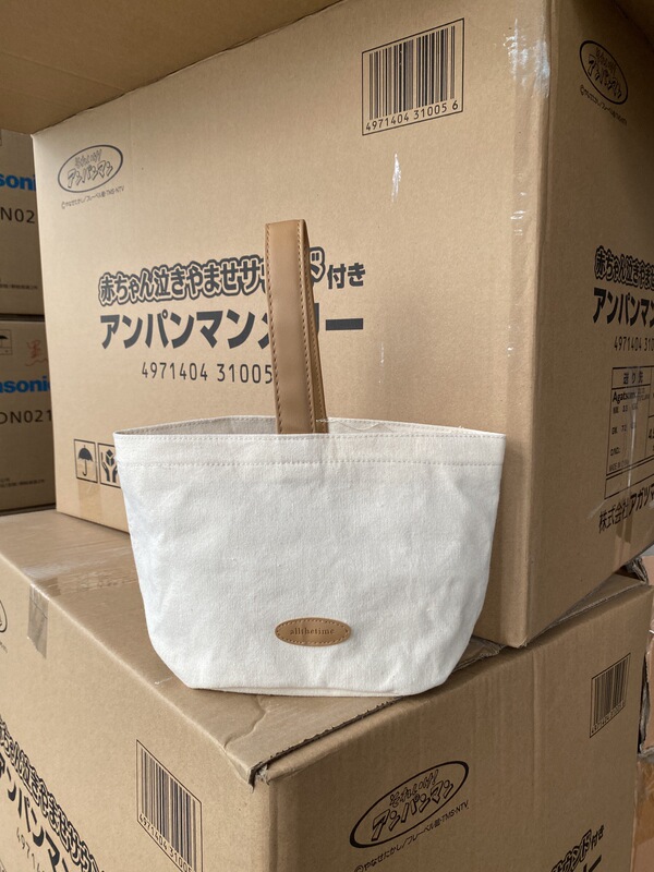 Original Single Tailstock Daily Single Handbag Women's Hand Carrying Bucket Bag Fashionable All-match Western Style Simple Cotton and Linen Insulation Bag