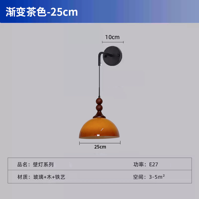 Candelabro pequeño de noche retro Wabi-Jifeng antiguo pasillo de entrada francés barra de bar luz de línea vertical dormitorio principal lámpara de línea colgante