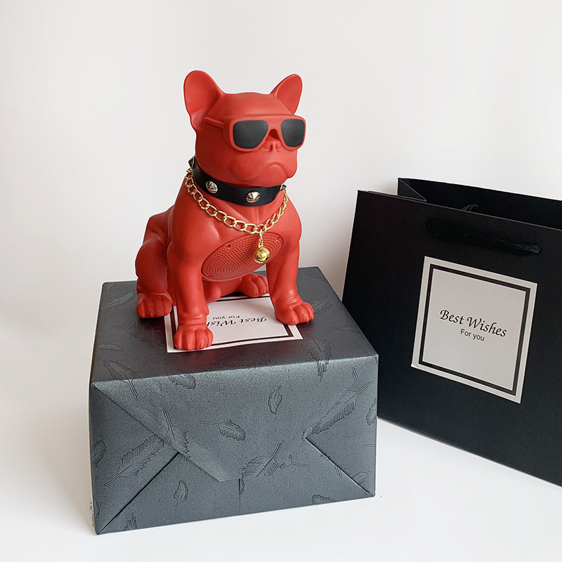 Bulldog subwoofer todo el cuerpo sonido de perro adornos de automóvil cabeza de perro altavoz bluetooth novio explosión de cumpleaños
