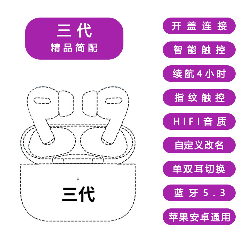 Apple Android Huaqiangbei ノイズリダクション超長バッテリー寿命 Bluetooth ヘッドセット 345 プロ卸売 e スポーツ ワイヤレスに適しています|undefined