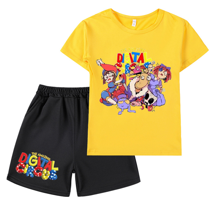 神奇數字馬戲團digital circus小丑衣服兒童男女童短袖T+短褲套裝