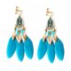 Ethnic Style Earrings Small Fairy Feather Design Sense Face Skinny Travel Vacation Photography Ear Clips Earrings without Ear Holes