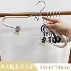 整理整頓士が推奨するクリップ付き洋服ハンガー、家庭寮用、跡が残らない滑り止めJKスカート、学生服、漢服ズボンハンガークリップ