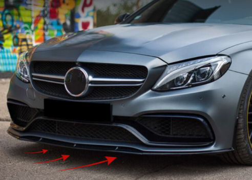 Suitable for 15-18 Mercedes-Benz C-Class W205 C63 Coupe Amg, Special Gloss Black Carbon Pattern Front Lip Spoiler Modification, Universal