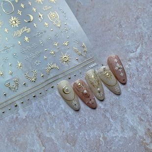 tomoni bronzing 1880 hot adhesive cute nail sticker Japanese style sticker 5d nail sticker totem