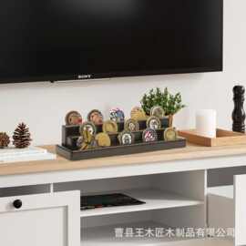 跨境木质纪念展示架奖牌收纳架桌面木质纪念勋章收藏置物架