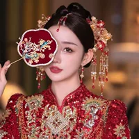 Легкая роскошная невеста новый Xiuhe Cheongsam платье дракон и феникс красный головной убор Свадебная свадьба
