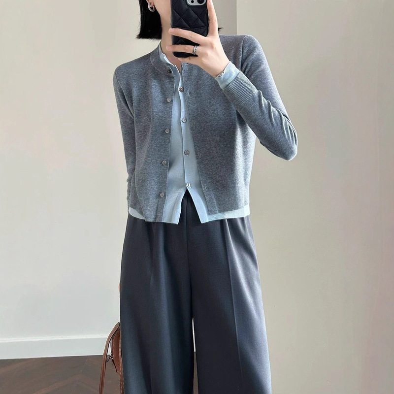 假两件长袖针织衫女2025新款秋冬时尚高级感洋气显廋针织开衫上衣|undefined