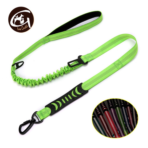 Explosion-proof dog leash when going out, medium-sized dog leash, elastic reflective car dual-purpose traction pet supplies