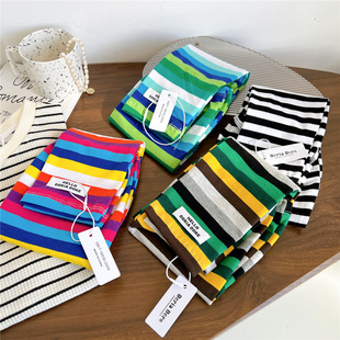 Color Striped Sleeve Women's Spring and Autumn Office Work Sleeve Arm Guard Long Internet Popular Cute Sleeve Driving Riding