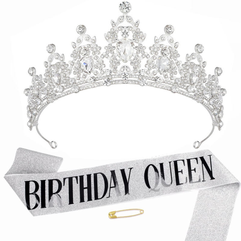 誕生日女性パーティー装飾クラウンヘアアクセサリー儀式誕生日女王ヘアフープインターネット有名人の写真の小道具|undefined
