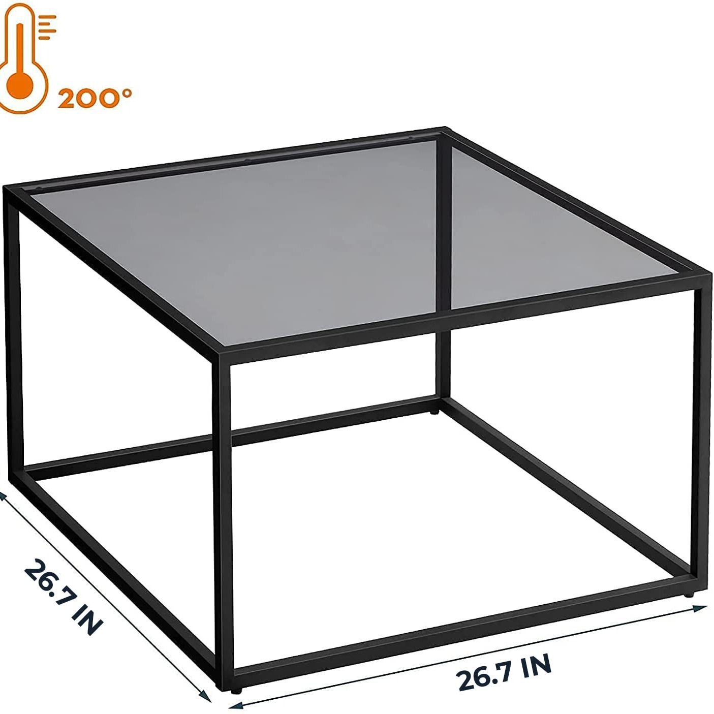 Mesa de té de lujo ligera sala de estar alta mesa de café sensacional minimalista mesa de té de vidrio temperado mesa de café