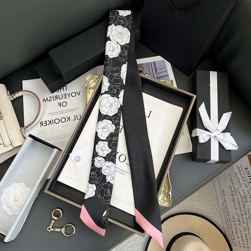 D versión alta 18 mm bufandas de seda cinta cinta delgada correa de pelo larga decoración pequeña bufandas animales de la selva H