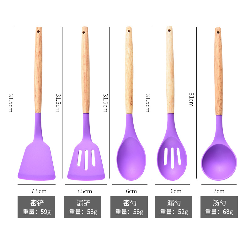 Juego de utensilios de cocina de silicona transfronteriza de 20 piezas de utensilios de cocina, juego de cuchillos a juego, punto de cocina de cocina, juego de cuchillos multifunción