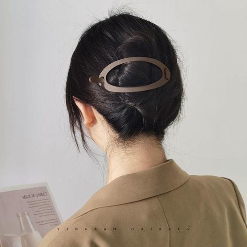 Large resin oval frosted one-word clip women's hairpin versatile headwear twist clip duckbill clip clip hair accessories