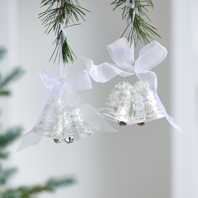Nuevos productos transfronterizos transparentes y coloridos colgantes de Navidad campana Maya acrílico colgantes de cristal decoración de Navidad