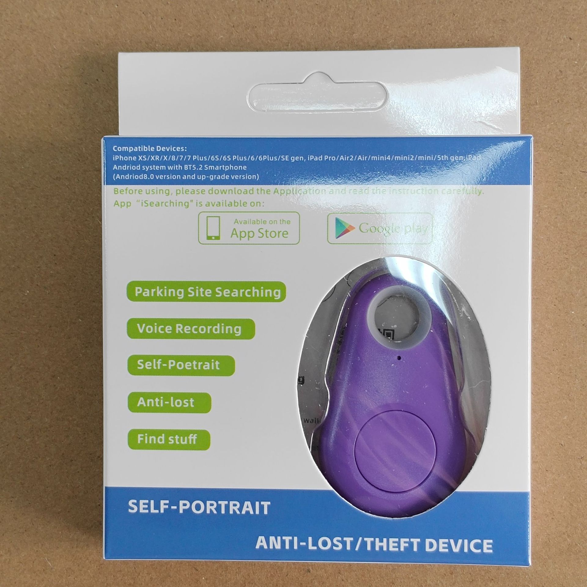 Localizador Bluetooth bidireccional con certificación internacional para llaves, billeteras, mascotas y objetos de valor, con recordatorio de gota de agua y función antipérdida, disponible en fábrica.