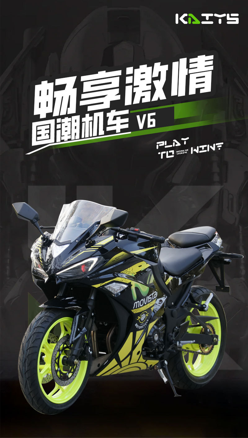Foreign Trade Export V6 Motorcycle Fuel Motorcycle Double Imitation Racing Cool Car National Four Efi Motorcycle Air-Cooled Motorcycle