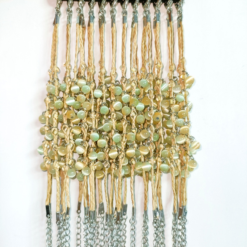 Raffia Bracelet with Multi-Color Cat's Eye Beads, Woven Wishing Grass Couple Bracelet, Wholesale Supply for Stalls in Scenic Spots Raffia Bracelet with Multi-Color Cat's Eye Beads, Woven Wishing Grass Couple Bracelet, Wholesale Supply for Stalls in Scenic Spots