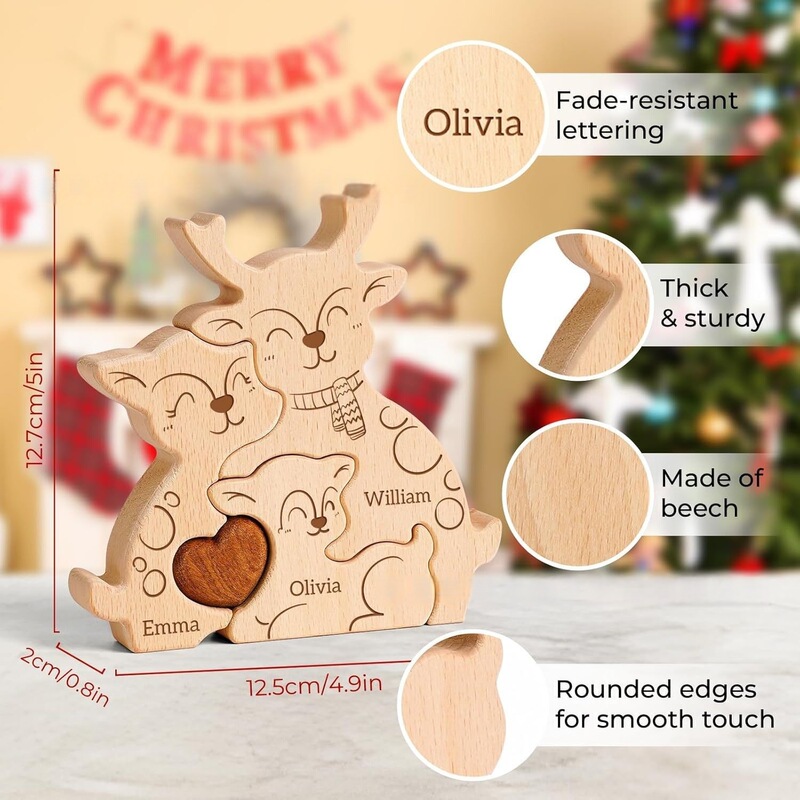 クロスボーダー木製ヘラジカの装飾品木製パーソナライズされたパズルクリスマスホームオーナメント装飾パーティーギフト|undefined