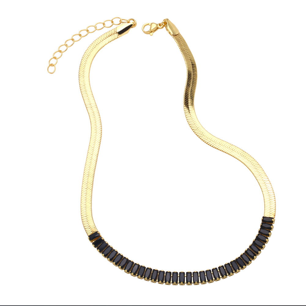 Fashion Copper Geometric Pattern Necklace Daily Zircon Copper Necklaces