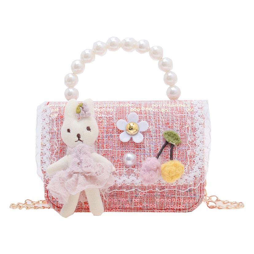 Estilo coreano de los niños bolsa pequeña de Kindergarten niñas mini bolso 2023 nueva cadena de conejito de dibujos animados bolsa de hombro