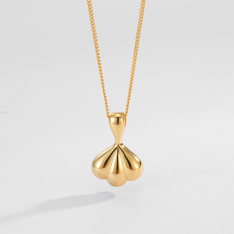7g Weight Electroplating Gold Plating Process 925 Sterling Silver Plating Geometric Sector Shell Pendant Necklace Long Necklace Necklace