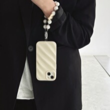 网红同款水波纹适用iPhone16pro max苹果15手机壳13/14手链高级感